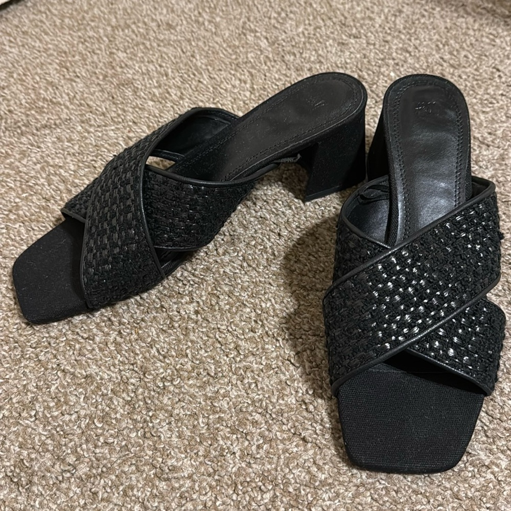 H&M Black Woven Heels